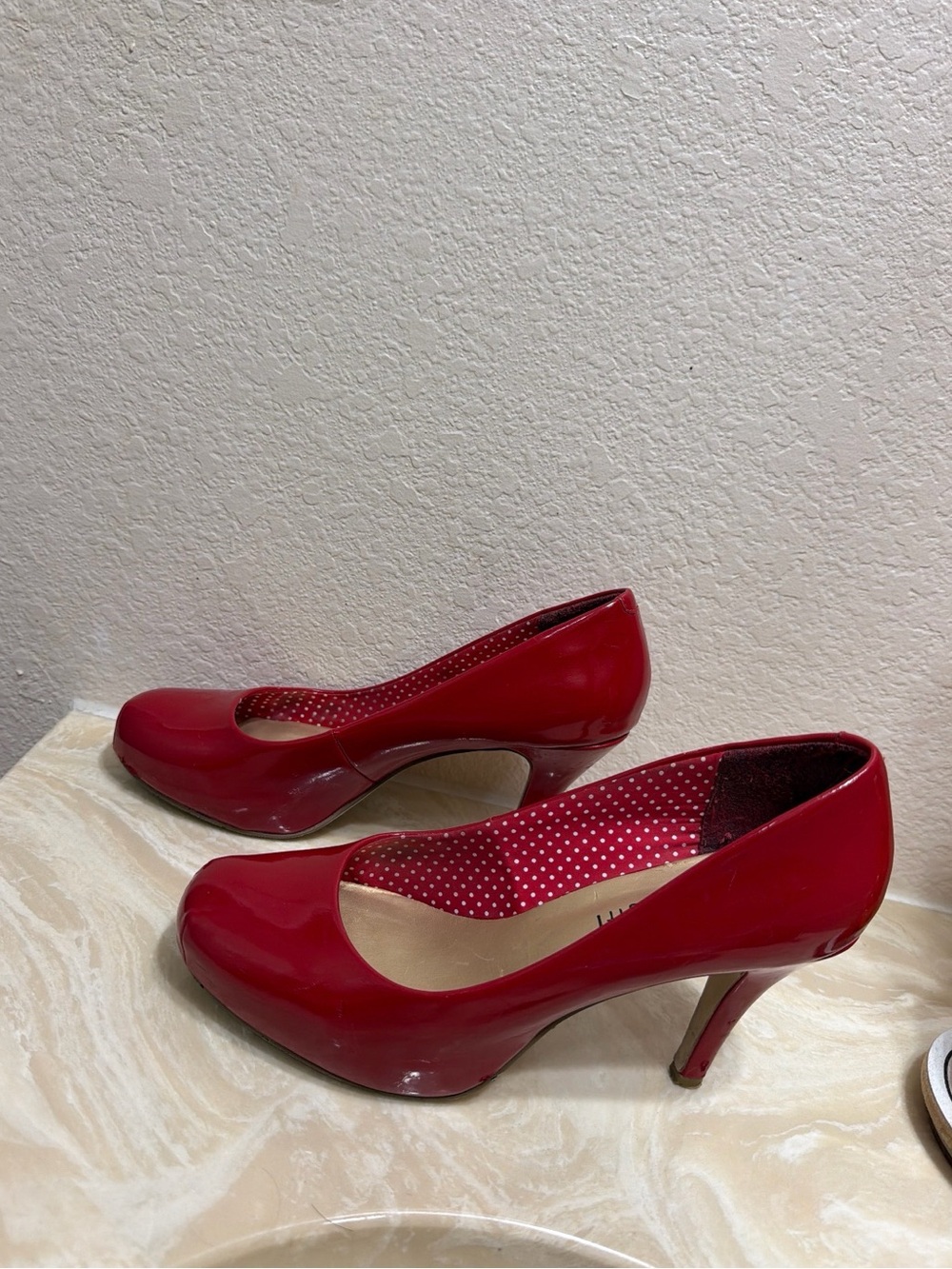 Madden Girl Red Patent Mid-Heel Pumps